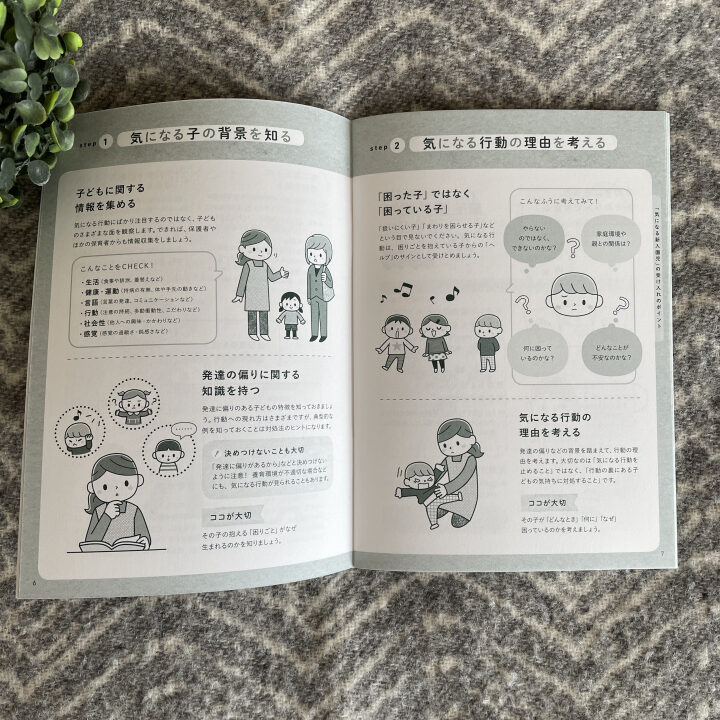 「事例つきでわかりやすい！ 発達に偏りのある子どもへの支援ミニＢＯＯＫ」監修：木原望美（小学館）イラスト：榎本はいほ