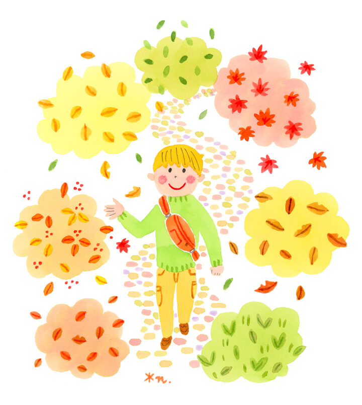 秋が降る散歩道