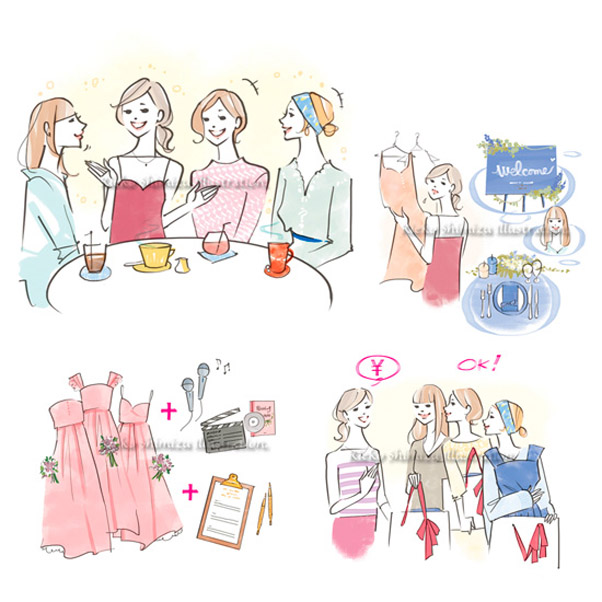 ゼクシィweb記事イラスト--ブライダルメイド