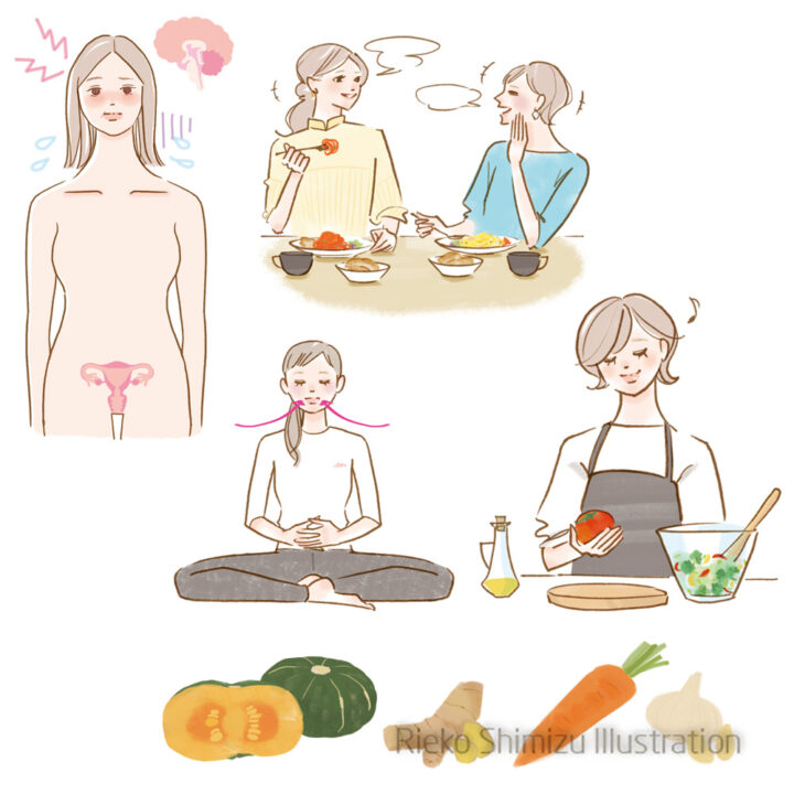 女性更年期イラスト_会報誌「Rin」