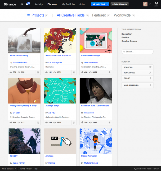 My works was featured in Behance.