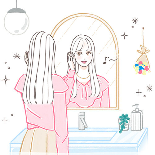 @コスメ【プラストゥモロー オールデイヘアセラム】タイアップイラスト