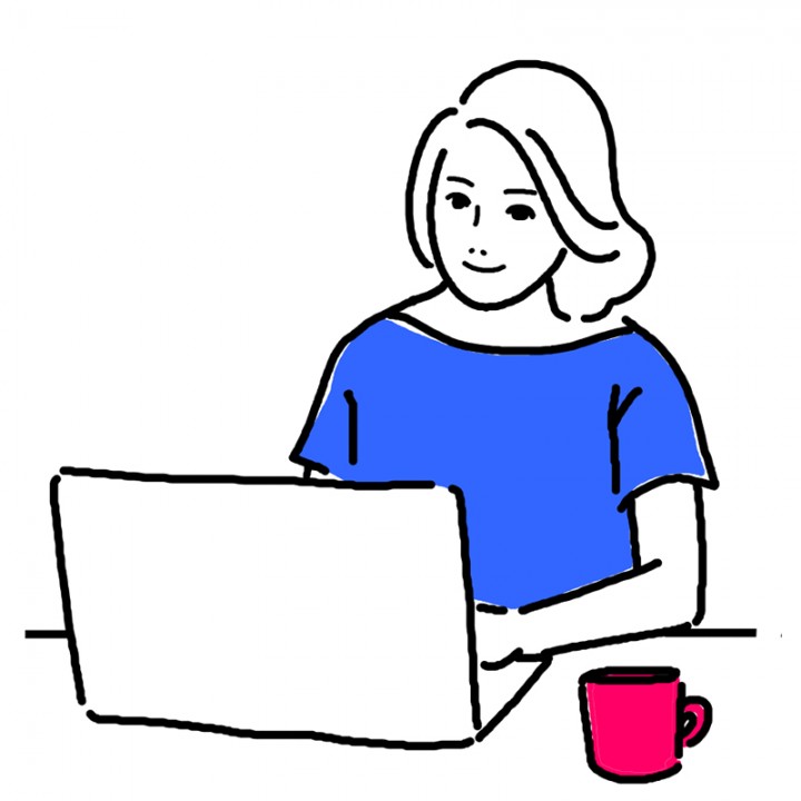 PCと女性