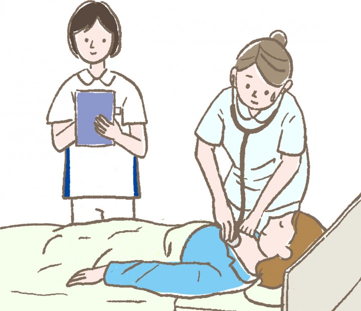 聴診器を持つ看護師のイラスト