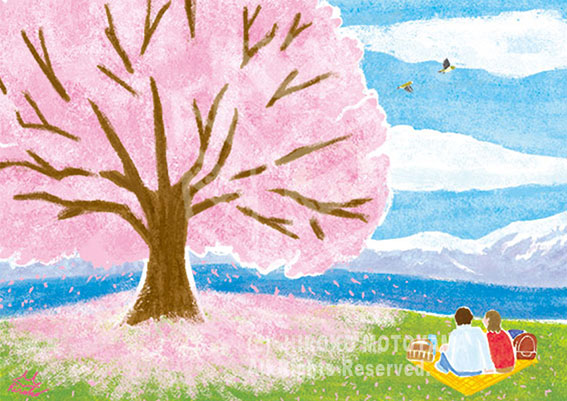 オリジナル作品　日本の冬「桜と花見」