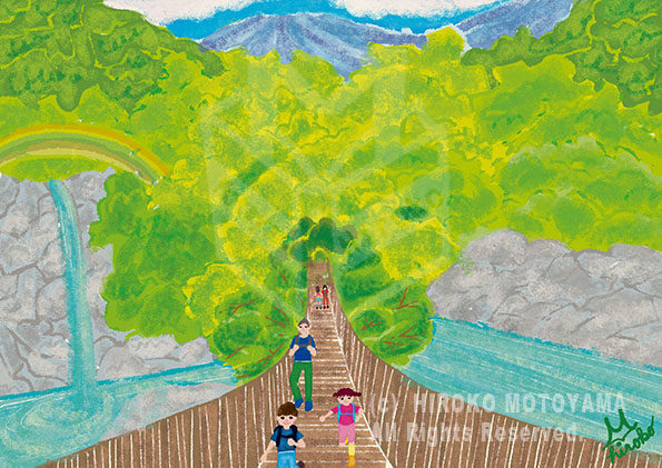 オリジナルイラスト 「新緑の中で」