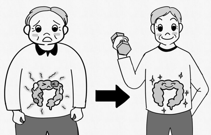 ボウリングマガジン2026年3月号コラムの連載イラスト。スポーツと健康をイメージしたシンプルなイラスト