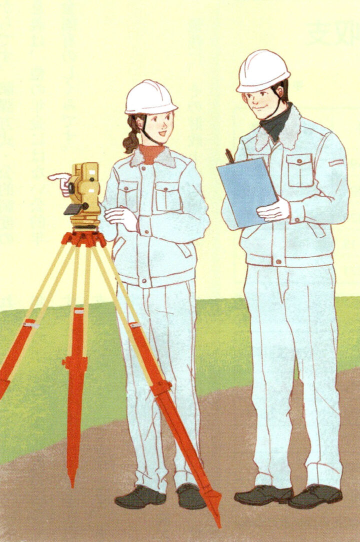 測量　先輩後輩会話| 雑誌挿絵