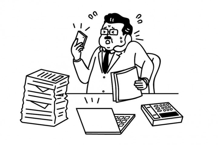 仕事が手に負えないおじさん