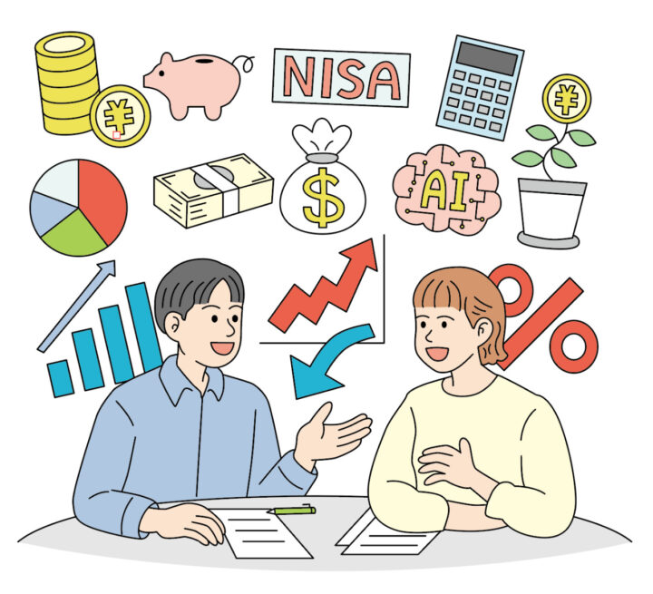 投資をテーマにしたイラストです。