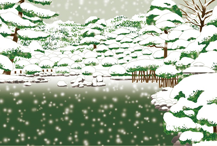 秋田県-千秋公園/連載イラスト