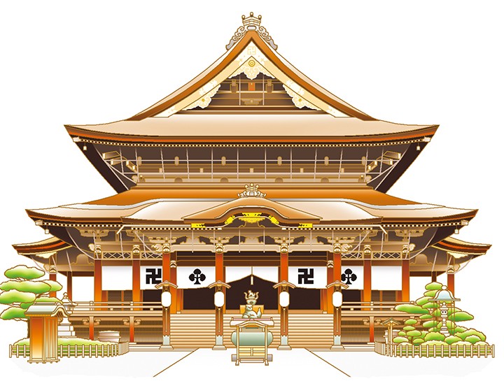 風景画（長野市 善光寺）