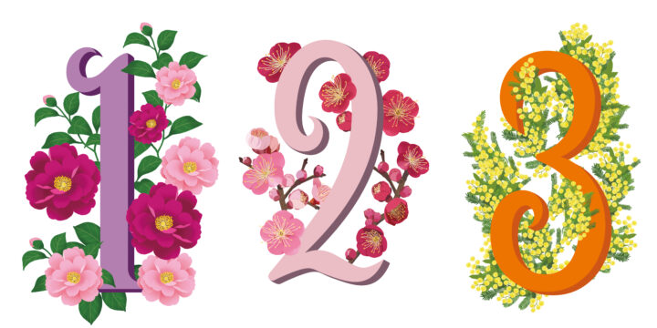 カレンダー12か月季節の花イメージ
