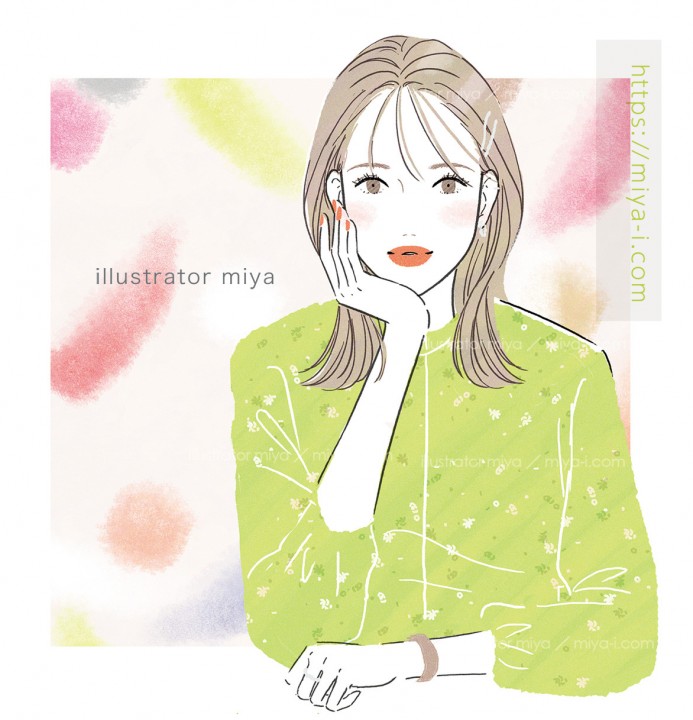 オリジナルイラスト　春メイク