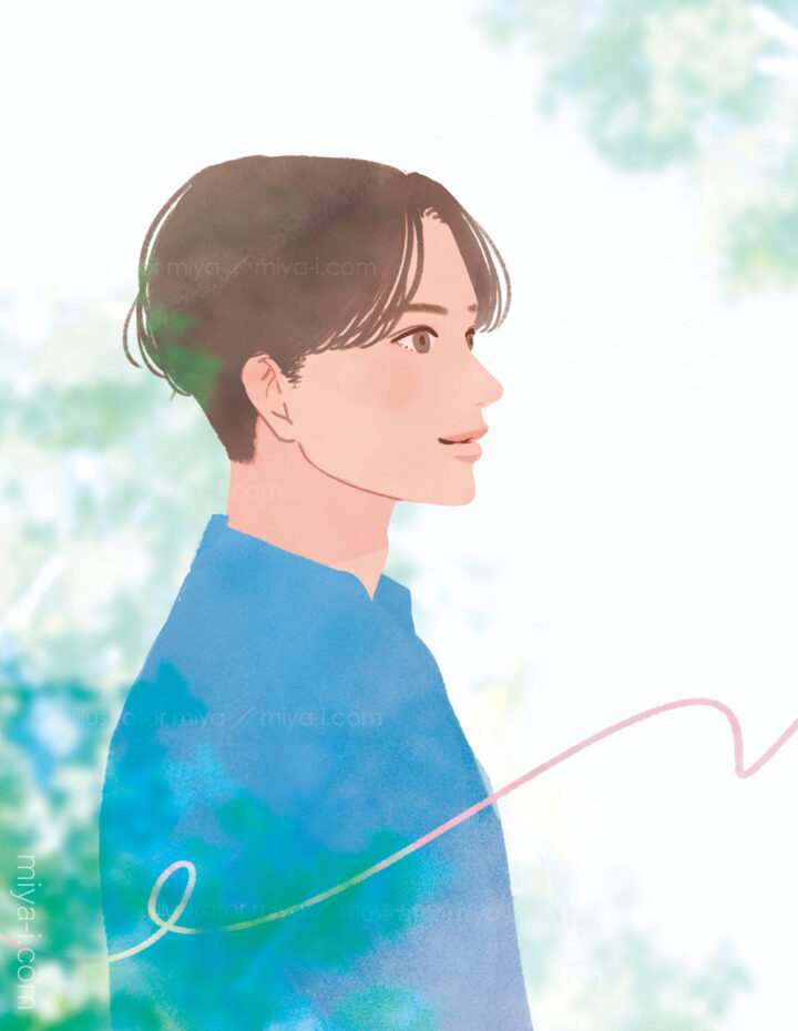 オリジナルイラスト「Green Forward」男性ver