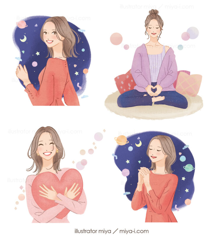 12/23発売のムック「最強の運気をつかむ！ すごい開運法（宝島社様TJMOOK）」占いイラスト