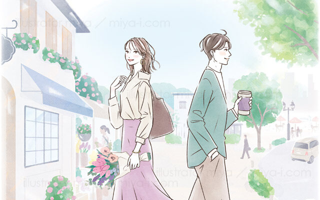米大手製薬会社様「患者様用 冊子・web」表紙イラスト／女性・男性