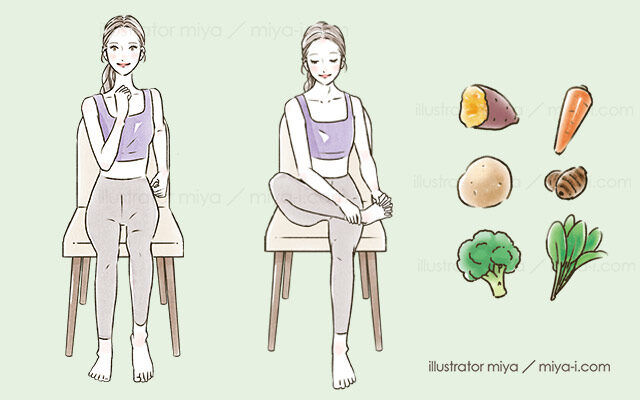 森永製菓様 会報誌「エンゼル通信 2025秋号」もりながら運動 足のむくみを解消イラスト