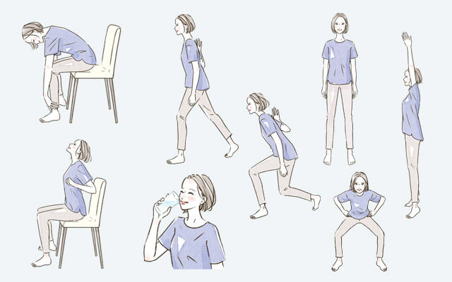 新日本製薬様 会報誌「PERFECT ONE MORE 2025年7月号」体操イラスト