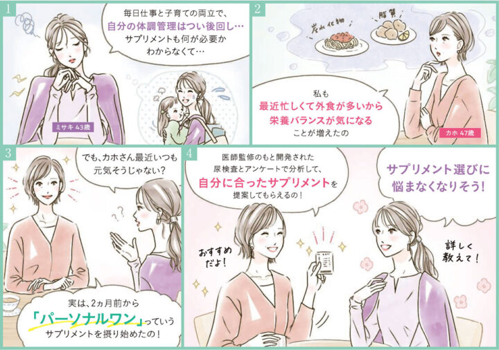 女性・イラスト・可愛い・おしゃれ・線画・女性向け・健康・生活・ライフスタイル・漫画