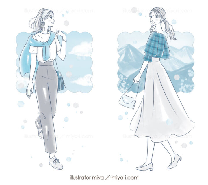 女性イラスト・可愛い・おしゃれ・占い・女性向け・イラスト・イラストレーター・星ひとみの天星術