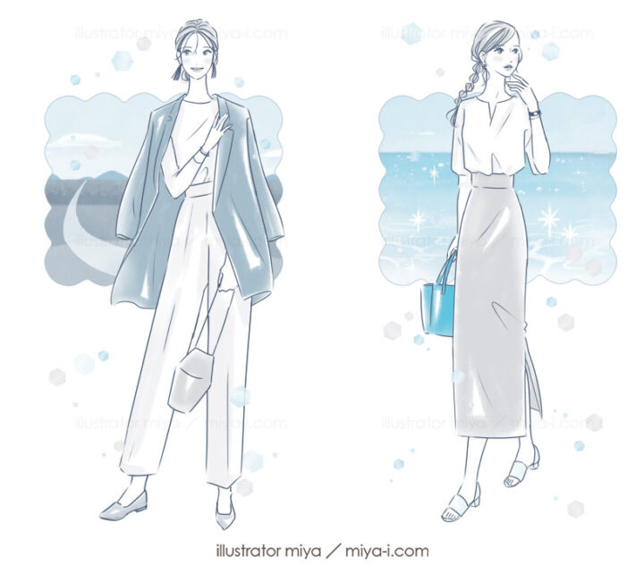 女性イラスト・可愛い・おしゃれ・占い・女性向け・イラスト・イラストレーター・星ひとみの天星術