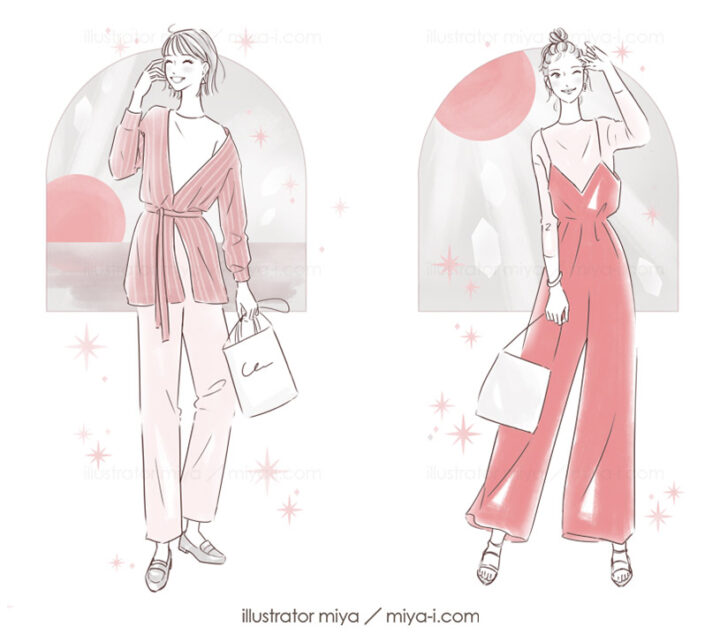 女性イラスト・可愛い・おしゃれ・占い・女性向け・イラスト・イラストレーター・星ひとみの天星術