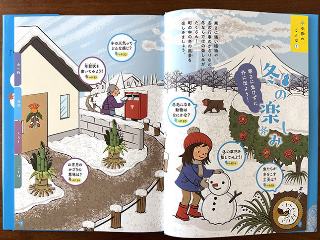 理論社『季節のことば　冬』／巻頭グラビア_屋外