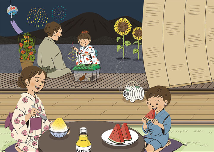 理論社『季節のことば　夏』／巻頭グラビア（室内）