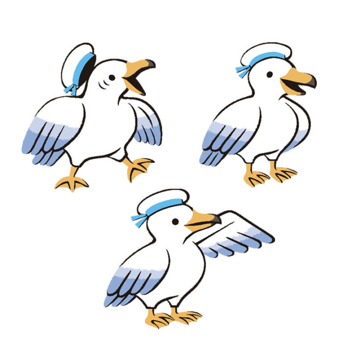 理論社『季節のことば　夏』／キャラクター（ウミネコ先生）