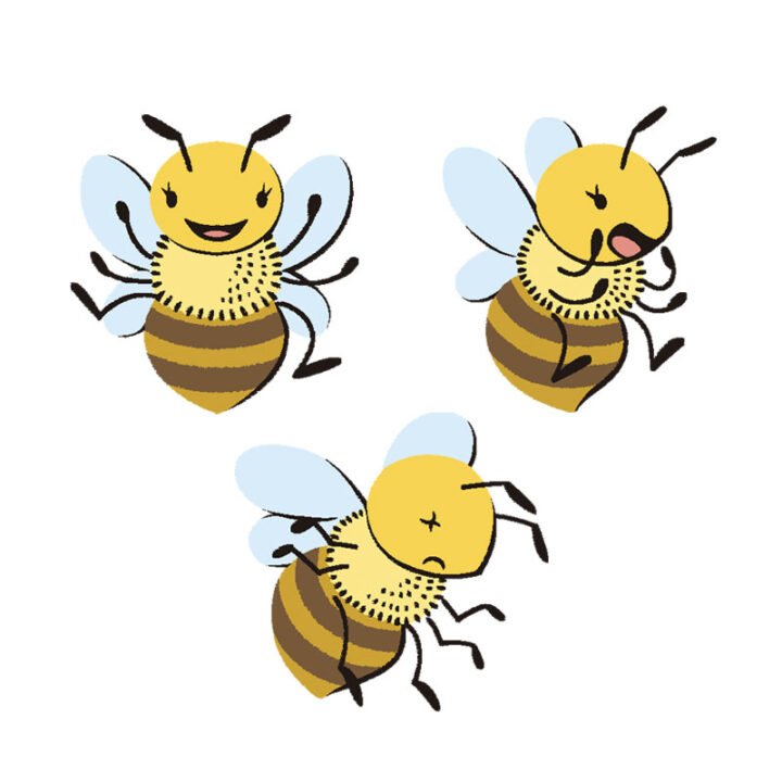 理論社『季節のことば　春』／キャラクター_みつばち先生