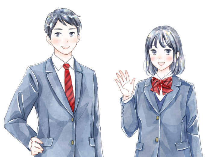 高校生のイラスト（全身）