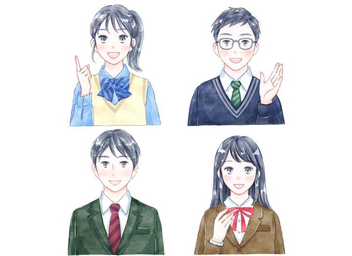 高校生のイラスト（バストアップ）