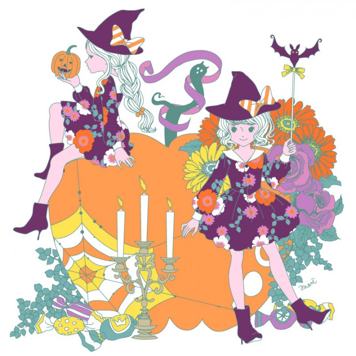 オリジナル作品：季節のイラスト_10月_ハロウィン