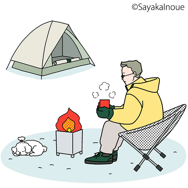 camp with a dog
