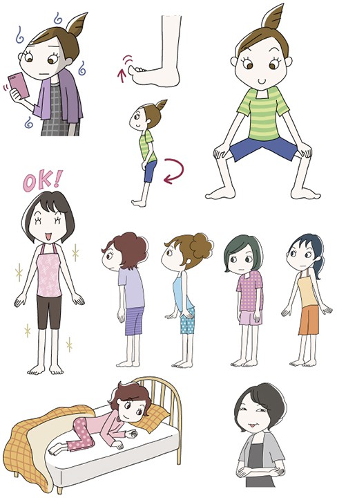 宝島社『やせる！ 寝たまま股関節まわし』挿絵