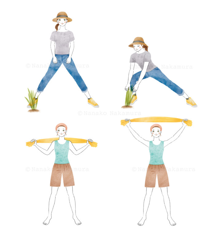 『健やかファミリー』カレンダーイラスト