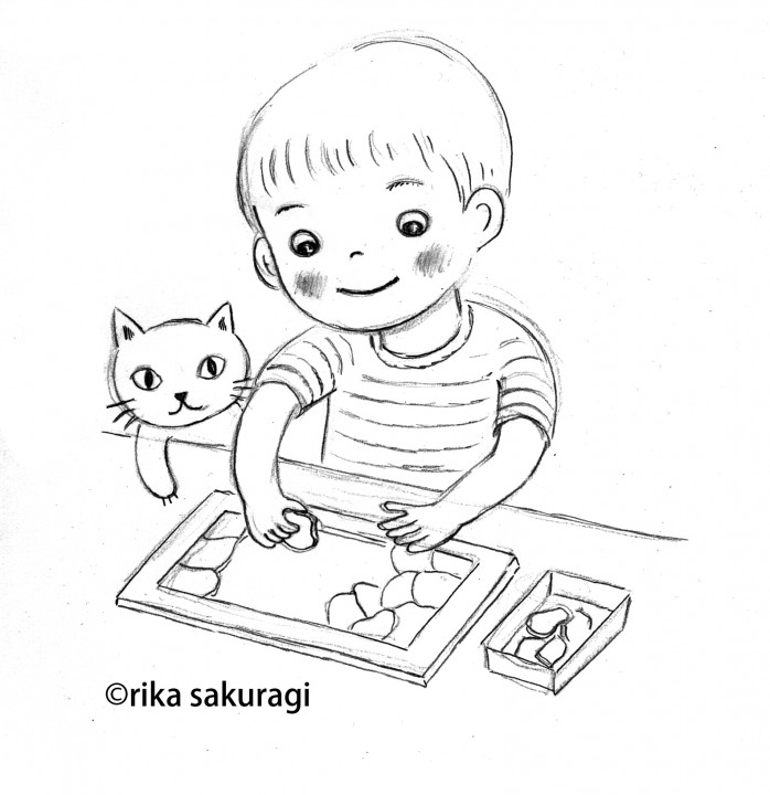 パズルをする子ども