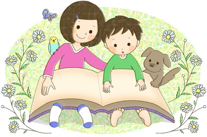 オリジナル作品「読書する姉弟」