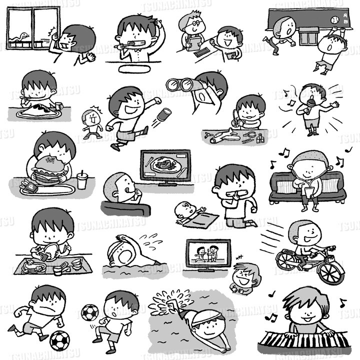 英語学習本(モノクロ)挿絵 (1)