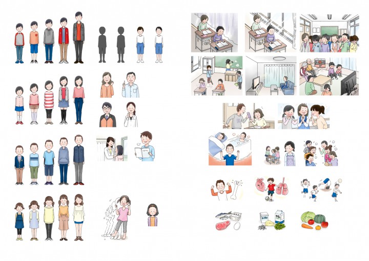 令和２年度　小学校教科書　学研教育みらい　みんなのほけん　３・４年 イラスト