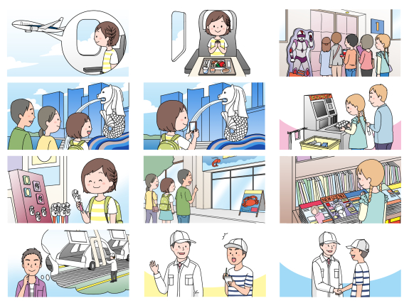 令和3年度中学英語教科書　東京書籍株式会社　NEW HORIZON 1年～3年生PracticeとListenのイラスト