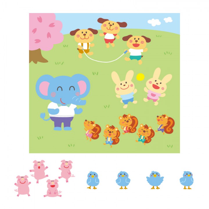 『かきこみ　けいさんスキルアップ 小学1年』（文溪堂様）挿絵