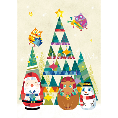 クリスマスツリーとサンタクロース