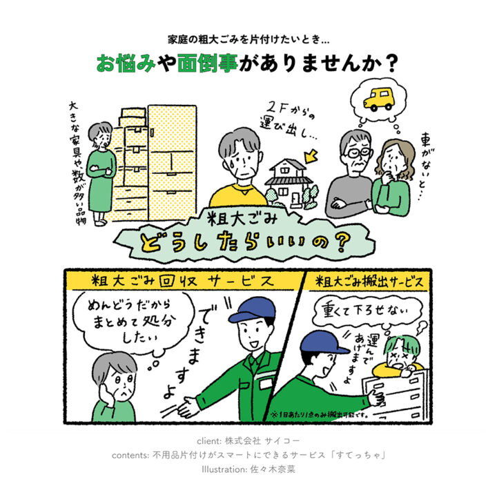 「すてっちゃ」個人のお客様向けサイトのイラスト制作