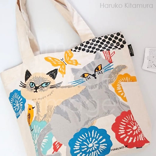 デザイナーズジャパン　コットンバッグイラスト　ねこ2