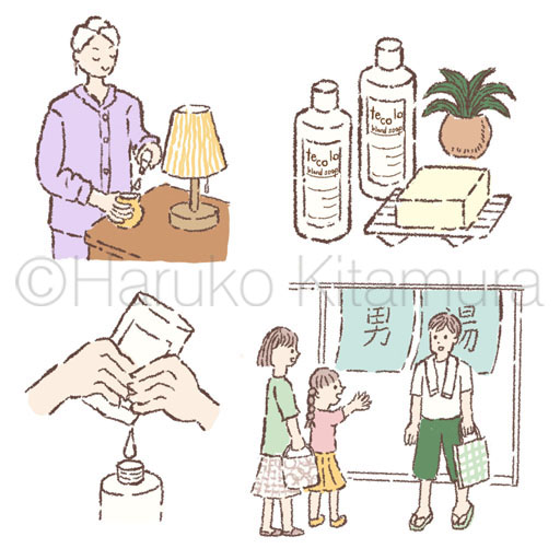 手づくり石けん tecolo ボディソープ イメージイラスト