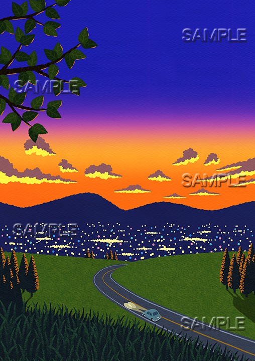 風景イラスト／家路