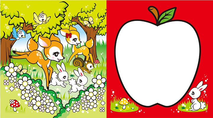 CWC限定プチブライス『レッドアップル』パッケージ扉内側イラスト