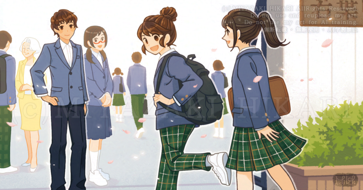 教科書の挿画『制服は誰のもの』：お仕事